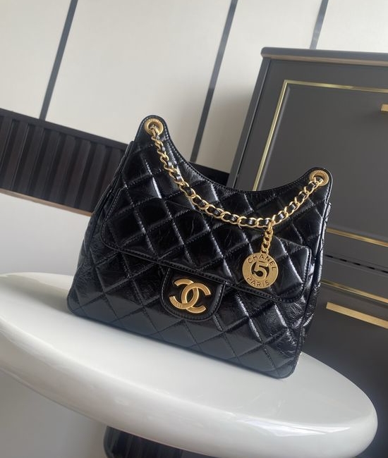 Chanel Hobo Oil Wax Leather Shoulder Bag AS4322
