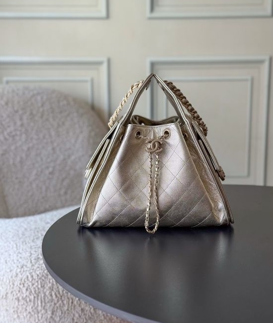 Chanel Hobo Shoulder Bag Quilted Leather AS5293