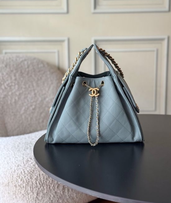 Chanel Hobo Shoulder Bag Quilted Leather AS5293