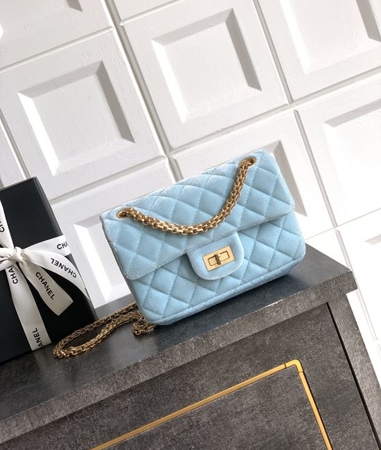Chanel 5522 Velvet Quilted Mini Flap Bag 4415