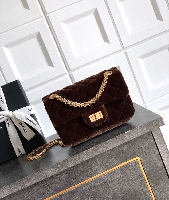 Chanel 5522 Velvet Quilted Mini Flap Bag 4413