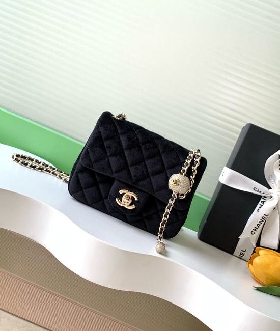 Chanel CF Velvet Bag with Diamond Ball AS1786