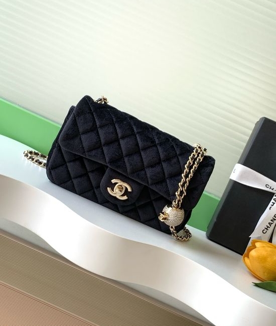 Chanel CF Velvet Bag with Diamond Ball AS1787
