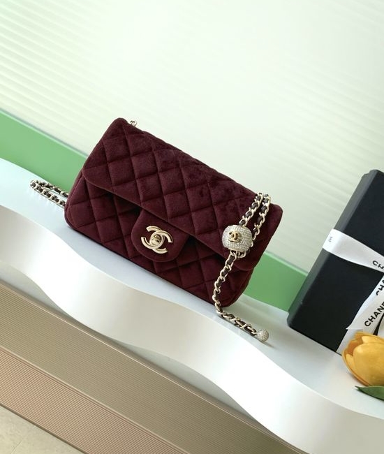 Chanel CF Velvet Bag with Diamond Ball AS1787