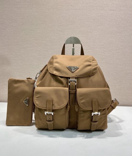 Prada Nylon Backpack Leather Trim 1BZ811