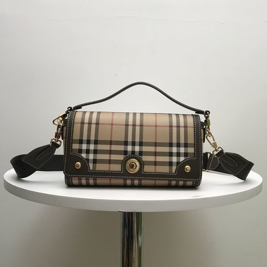 Burberry Check Leather Mini Crossbody Bag 80661651