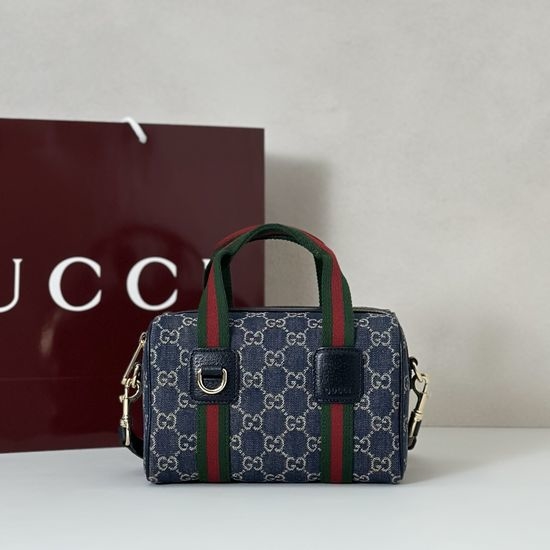 Gucci Shoulder Bag Blue Denim 859975