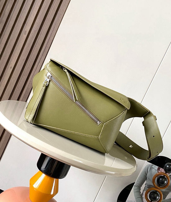 Loewe Puzzle Classic Leather Waist Bag 9114 Olive
