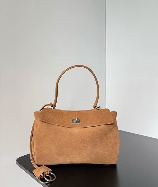 Balenciaga Rodeo Oversized Suede Bag Brown 789779
