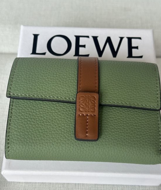 Loewe Vertical Wallet Soft Grained Calfskin Rosemary X3