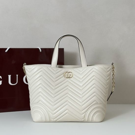 Gucci Off-white Spacious Leather Shoulder Bag 847387