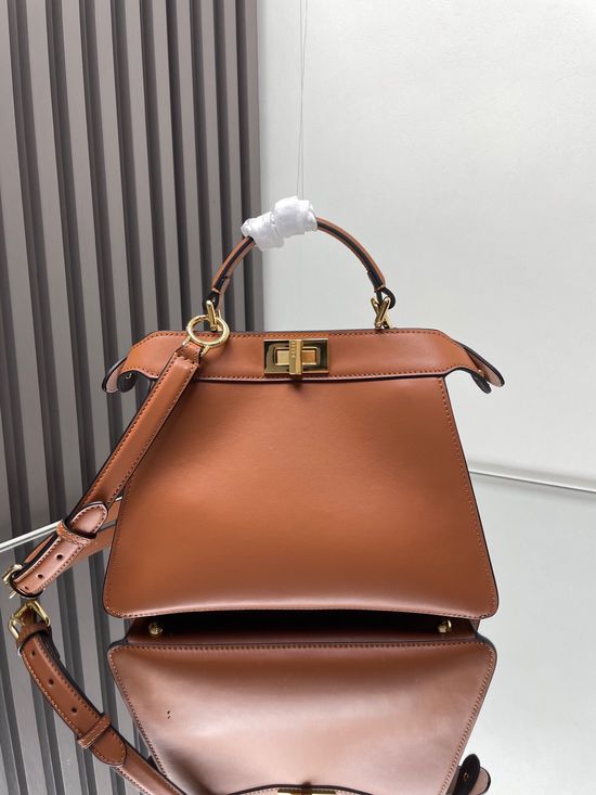 Fendi Peekaboo ISeeU Brown Medium Leather Bag 0229