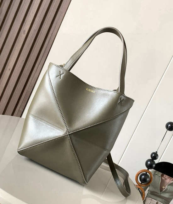 Loewe Puzzle Fold Mini Leather Tote Bag 9030
