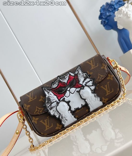 Louis Vuitton LV Grace Coddington Monogram Cat Wallet On Chain