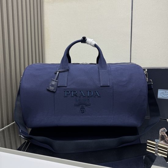 Prada Travel Bag Canvas Leather Duffel 2VC051