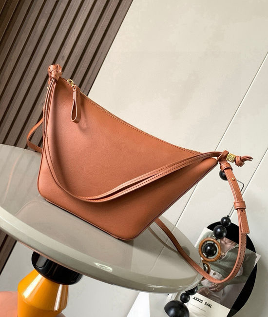 Loewe Hammock Hobo Handbag Brown Leather 9023