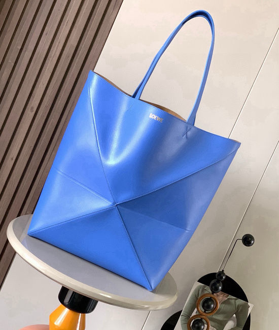 Loewe Puzzle Fold Calfskin Tote 9033 Blue