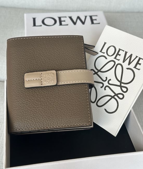 Loewe Soft Grain Leather Taupe Wallet 12143