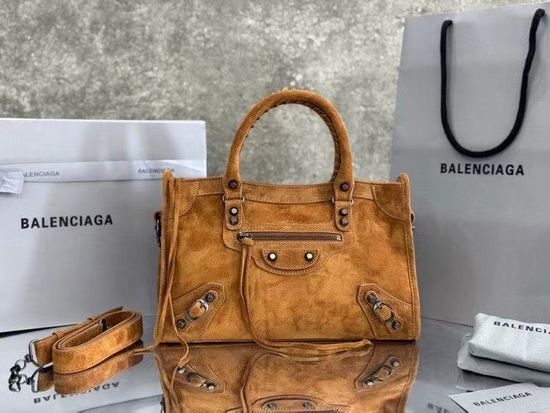 Balenciaga Suede Small Brown Motorcycle Bag 811442