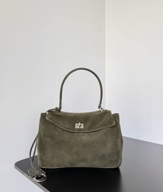 Balenciaga Rodeo Oversized Suede Bag Green 789779