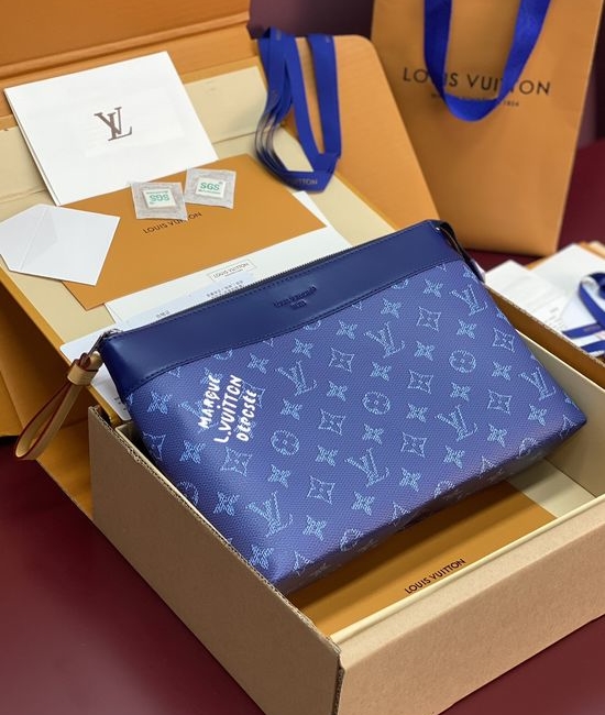 Louis Vuitton LV Pochette Voyage Souple Coated Canvas Clutch M12665