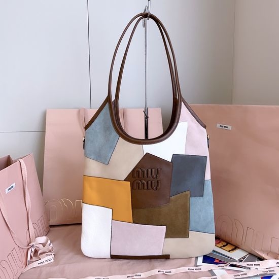 Miu Miu Stitching Leather Tote Bag 5BG231