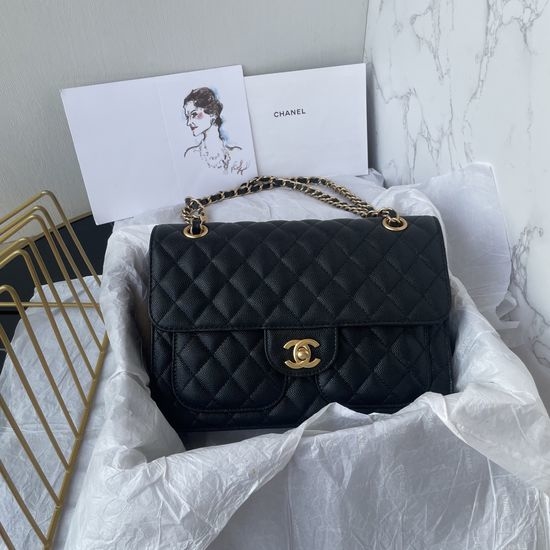 Chanel 25K Caviar Double Pocket Handbag AS5695
