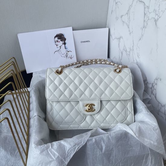 Chanel Quilted Double Pocket Caviar Shoulder Bag AS5695