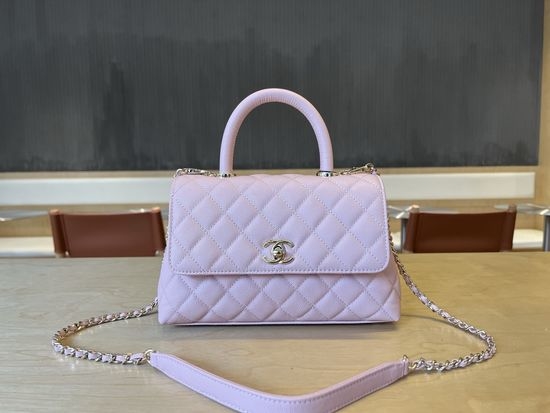 Chanel Coco Handle Handbag Caviar Leather 92990