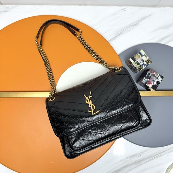 Yves Saint Laurent YSL NIKI Medium Crinkled Leather Bag 498894
