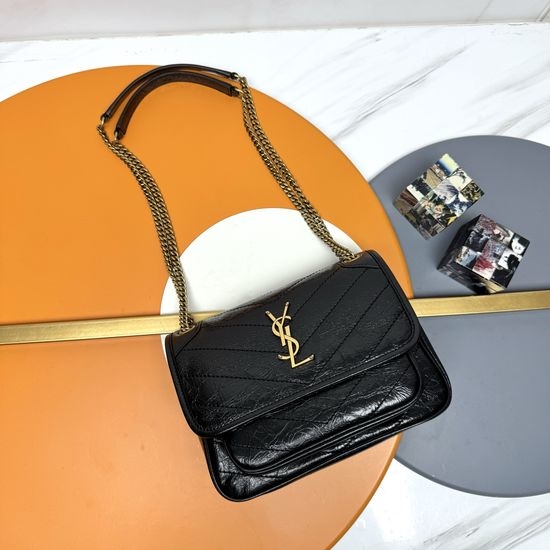 Yves Saint Laurent YSL Niki Wrinkled Leather Bag 533037