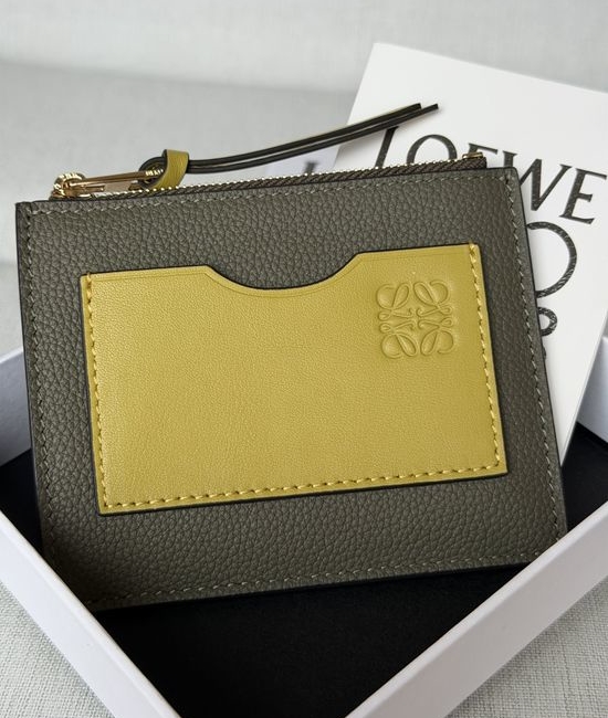 Loewe Khaki Green Card Holder A02