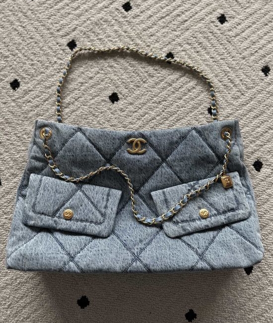 Chanel Denim Large Shoulder Bag AS5740