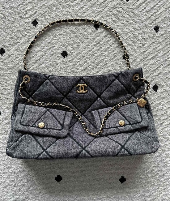 Chanel Denim Large Shoulder Bag AS5740