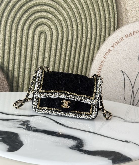 Chanel Large Mini Tweed Webbing Handbag