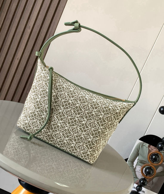 Loewe Cubi Jacquard Leather Shoulder Bag 9007