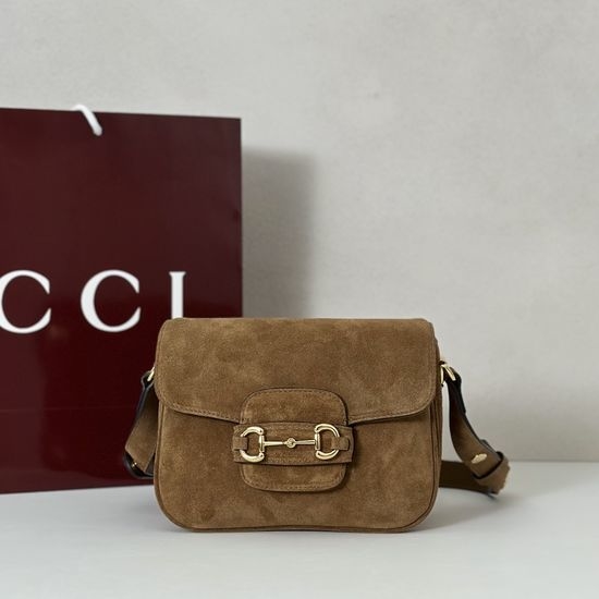 Gucci Handbag Brown Suede 847064