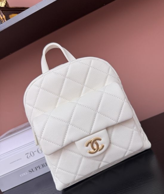 Chanel Ball Grain Leather Backpack with Adjustable Straps AS5793