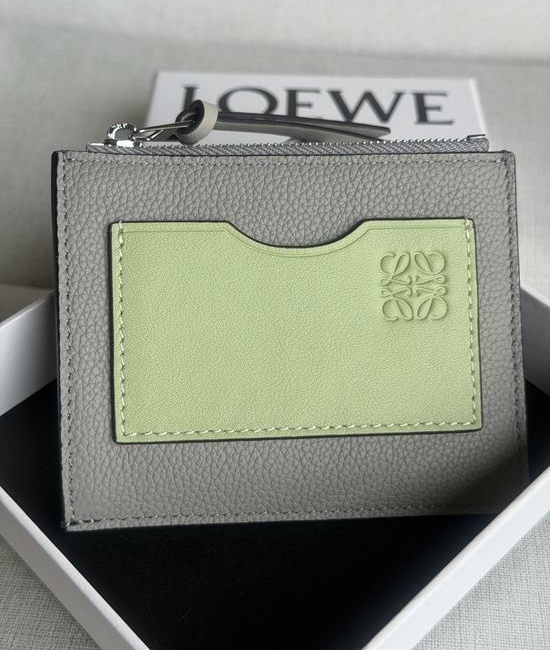 Loewe Light Sage Leather Card Holder 9778
