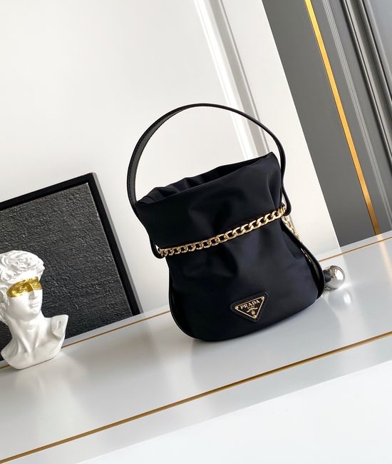 Prada Re-Nylon Small Bucket Shoulder Bag 1BE088