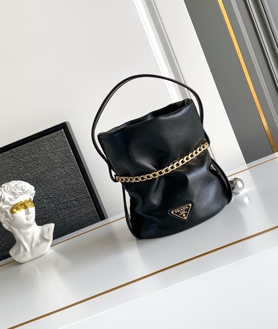 Prada Bucket Bag Sheepskin Leather 1BE088