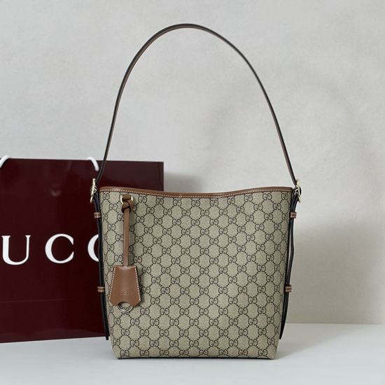 Gucci Handbag Coffee Brown Genuine Leather 848881