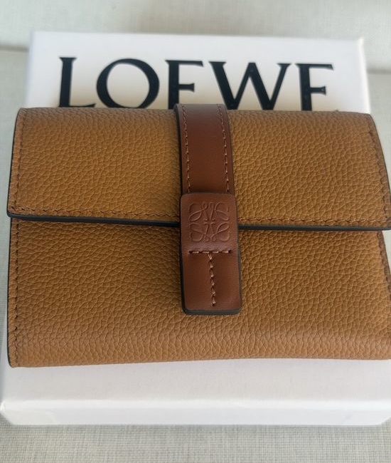 Loewe Vertical Wallet Soft Grained Calfskin Caramel X3