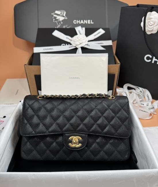 Chanel 1080 Series Top Upgrade Black Leather Gold 1112