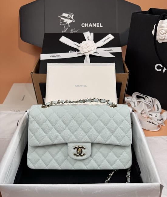 Chanel 2.55 Light Blue Caviar Leather Bag 1112