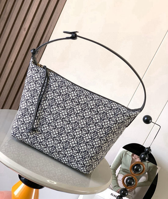 Loewe Cubi Jacquard and Leather Tote Bag 9008