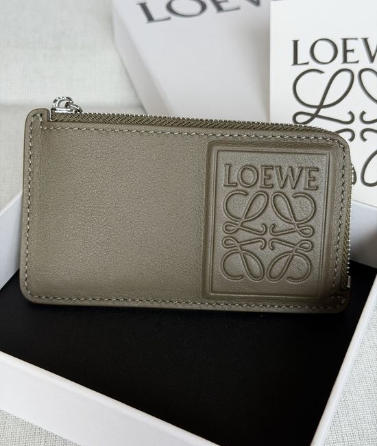 Loewe Leather Wallet Dark Khaki Green A04