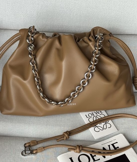 Loewe Flamenco Purse Mocha Nappa Leather Large Bag 1776