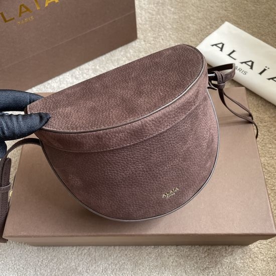 Alaia HIP Saddle Bag Suede Leather 115499