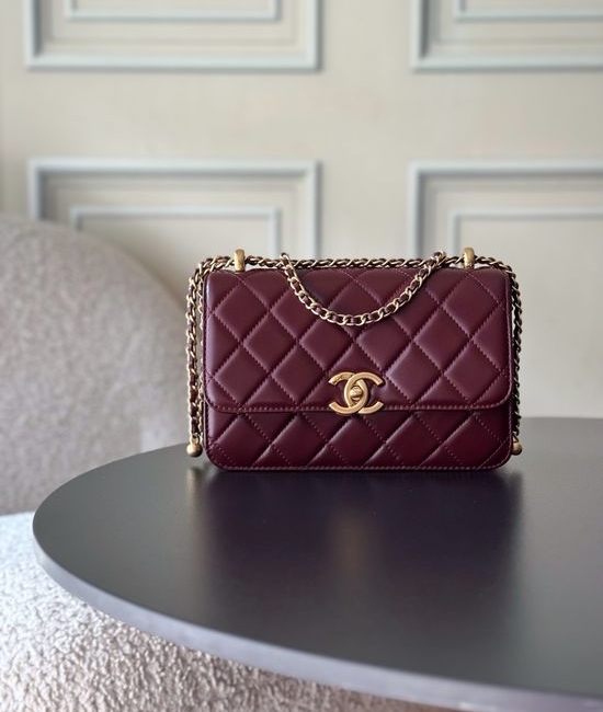 Chanel Double Gold Bead WOC AS2649